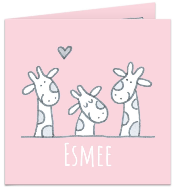 3 girafjes (roze)