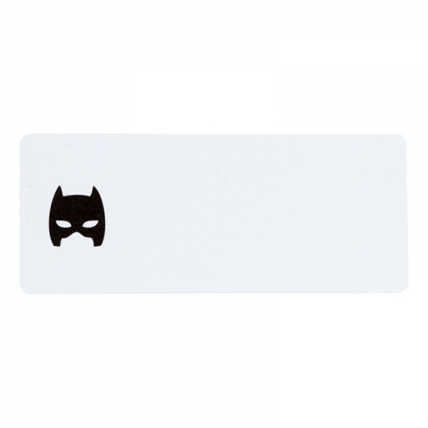 Adresetiket met batmanmasker