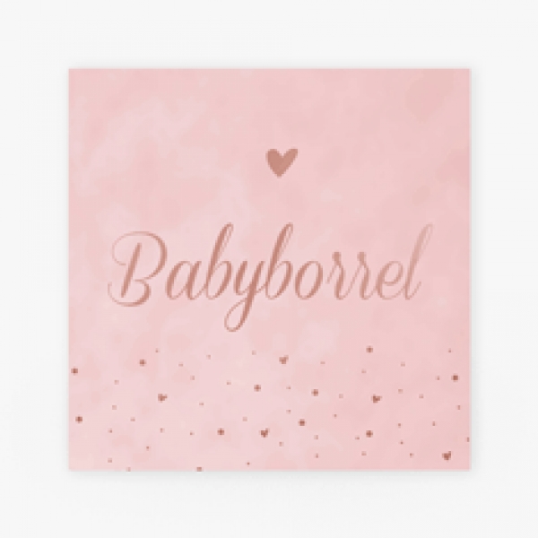 babyborrel roze met rose foliedruk