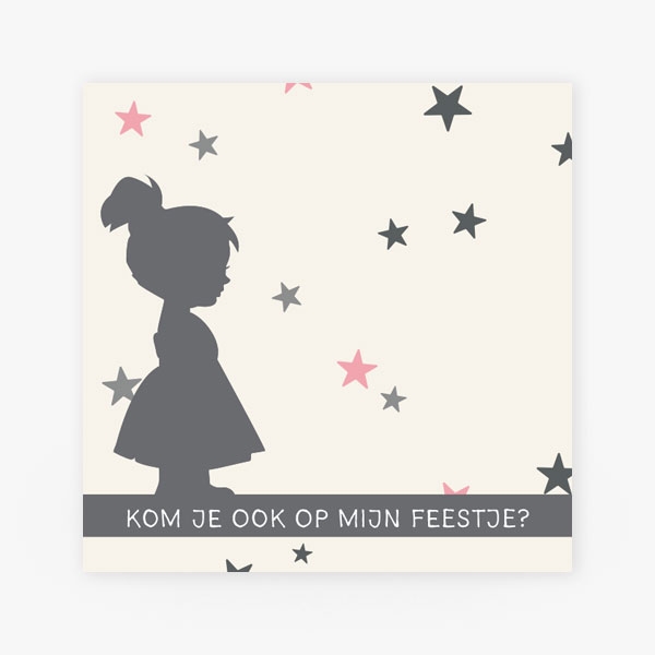 Babyborrel silhouet met sterren (meisje)