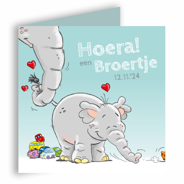 Broertje kaart olifant