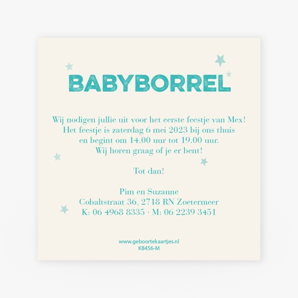 KB456-J babyborrelkaart