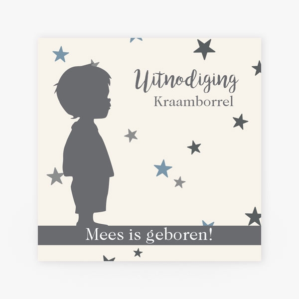 Kraamborrel - sterren silhouet