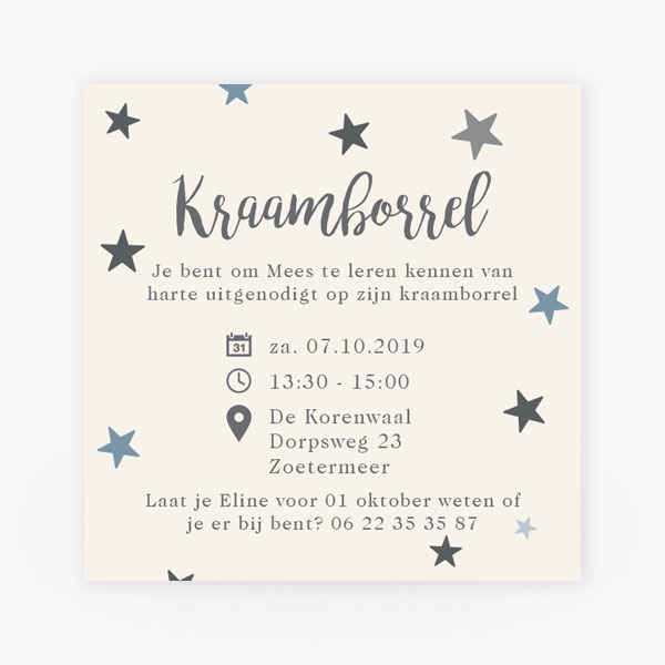 Kraamborrel - sterren silhouet