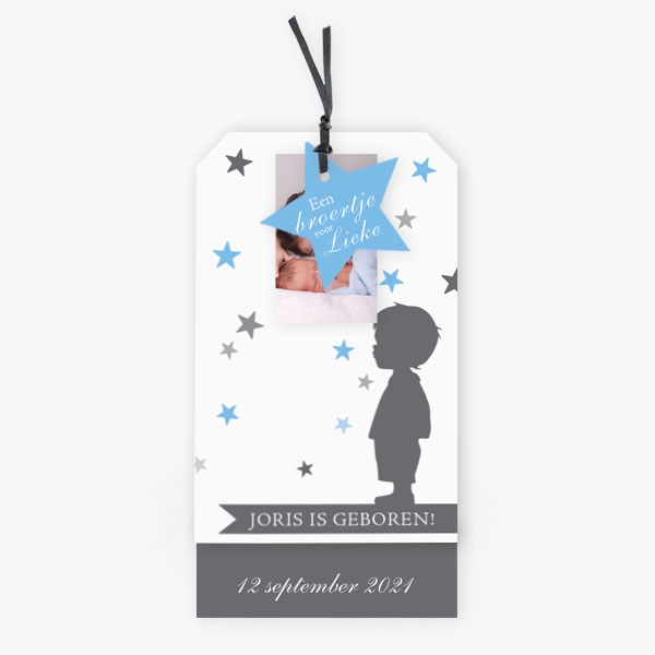 Label met silhouet (jongen)