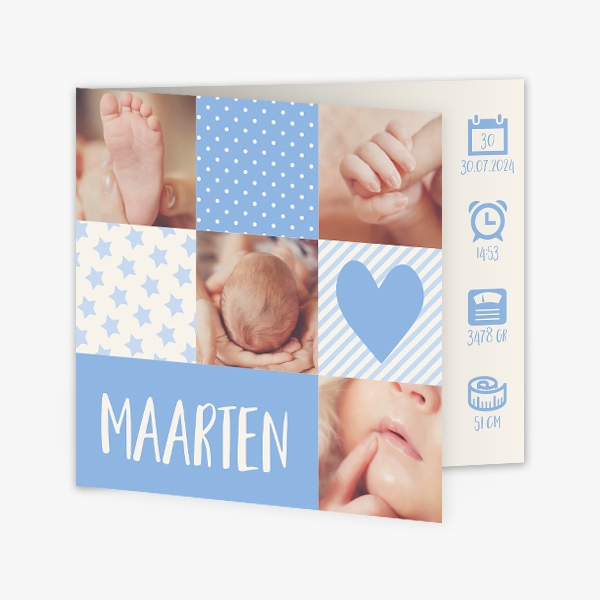 Parelmoerkaart met eigen foto's en iconen