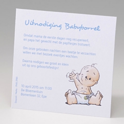 Belarto Hello World  - Babyborrelkaartje Baby