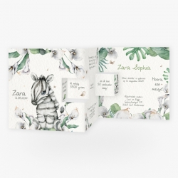 drieluik stans watercolor zebra botanisch