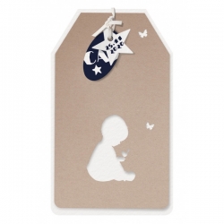 Belarto Hello World  - Labelkaart met uitgesneden silhouet en kleine labeltjes