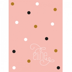 Geboorteproduct Posters - Poster 1 - roze met bolletjes en naam