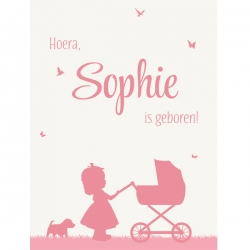 Posters - Poster 1 silhouette grote zus en baby zusje