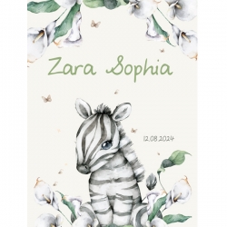 Geboorteproduct Posters - Poster 1 zebra watercolor