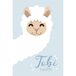 Geboorteproduct Posters - Poster 2 alpaca jongen