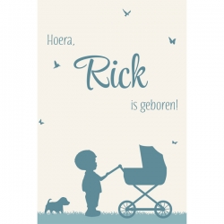 Geboorteproduct Posters - Poster 2 silhouette grote broer en baby broertje