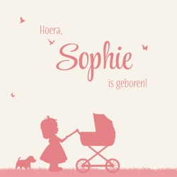 Poster 3 silhouette grote zus en baby zusje