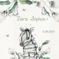 Geboorteproduct Posters - Poster 3 zebra watercolor