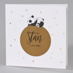 Buromac Baby Folly - Trendy geboortekaart met geometrische panda en koperfolie