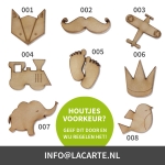 Buromac Baby Folly - Donkerlblauwe geboortekaart met houten motiefje naar keuze